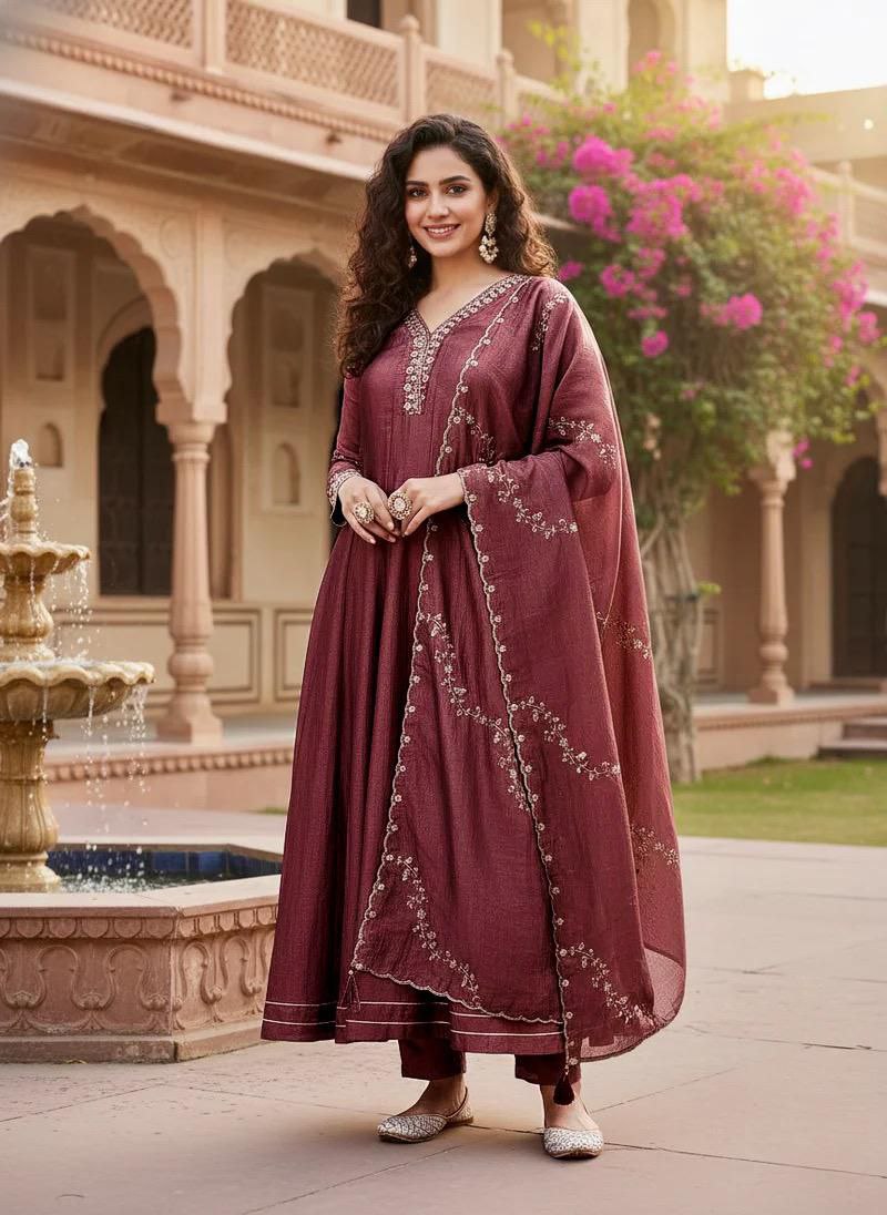 Zareen Aura Embroidered Anarkali Kurti Pant Set