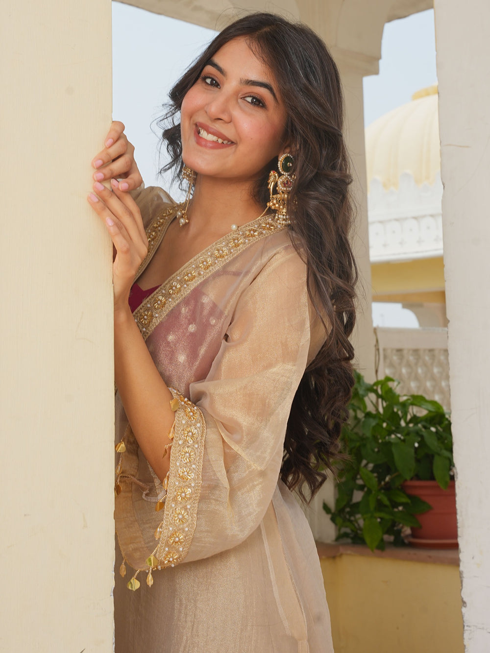 GOLDEN TISSUE KURTA SET