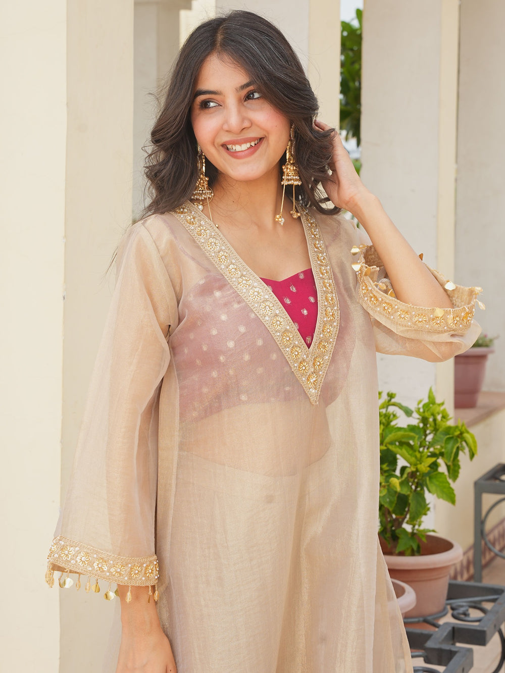 GOLDEN TISSUE KURTA SET