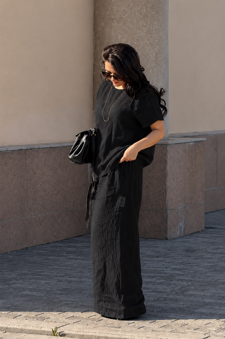 Rust Linen Blend Co-Ord Set for Women