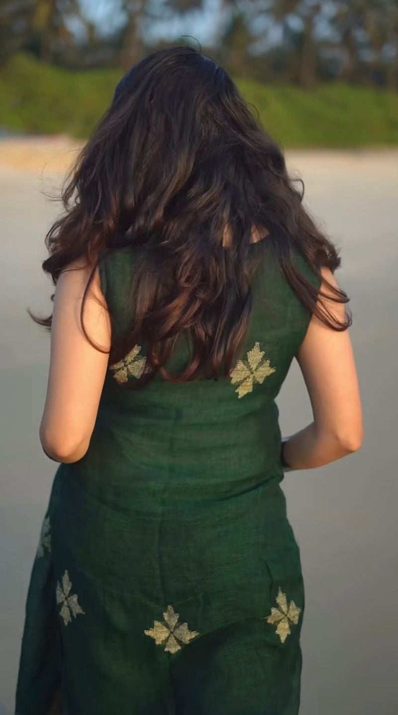 Elegant Emerald Green 3-Piece Festive Ethnic Suit Set