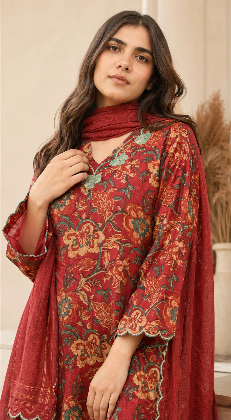 Pure Cotton Printed Suit Set with Dupatta