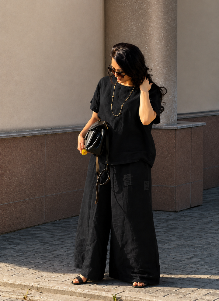 Rust Linen Blend Co-Ord Set for Women