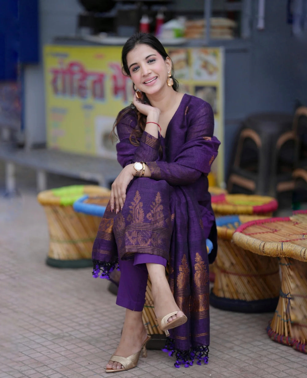 Royal Purple Bliss Festive 3-Piece Salwar Suit Set