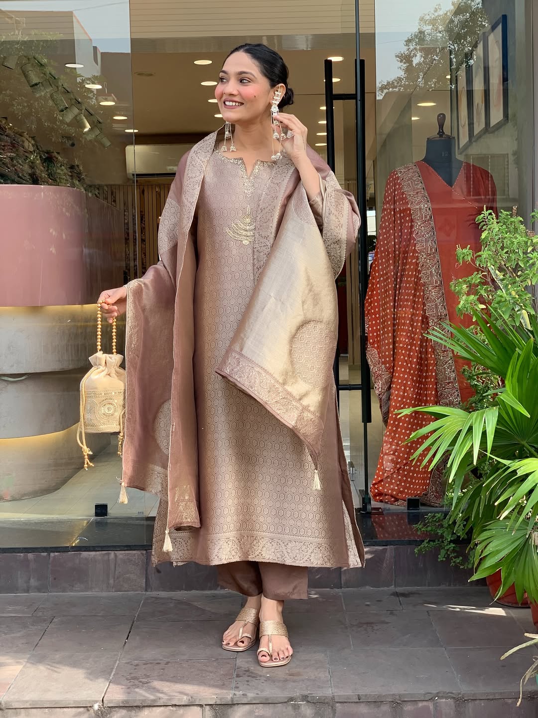 Banarasi Silk Suit Set with Dupatta – Elegant Ethnic Party Wear
