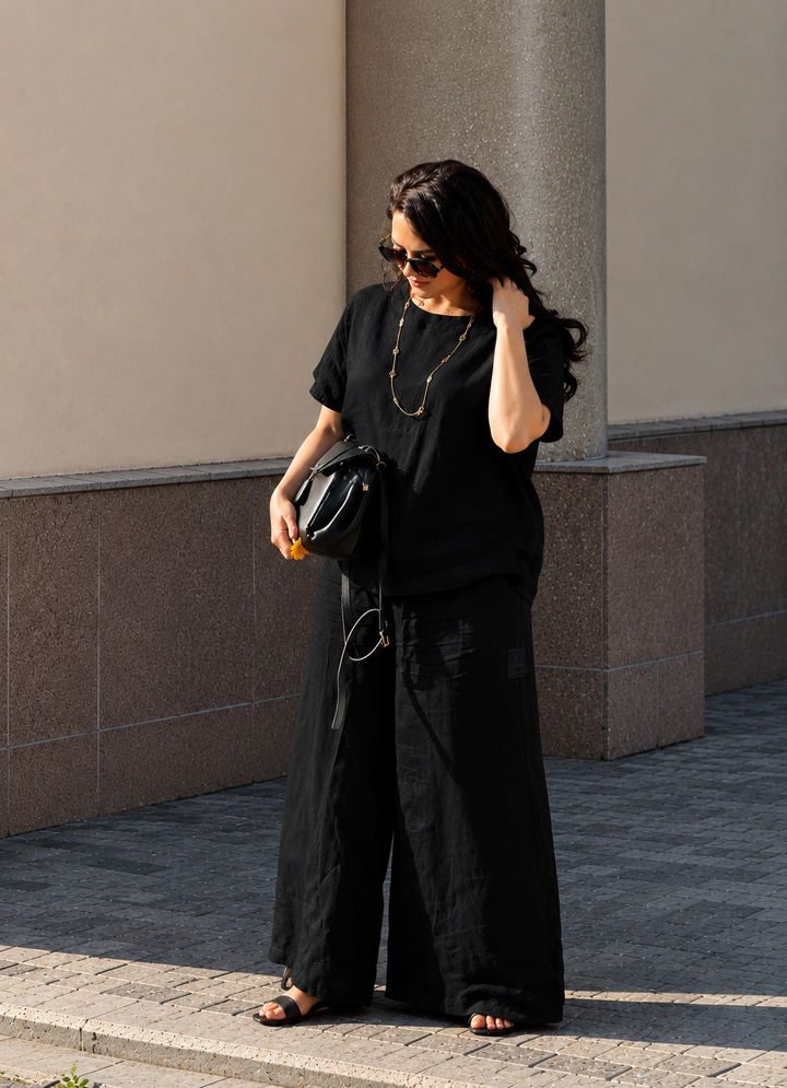 Rust Linen Blend Co-Ord Set for Women