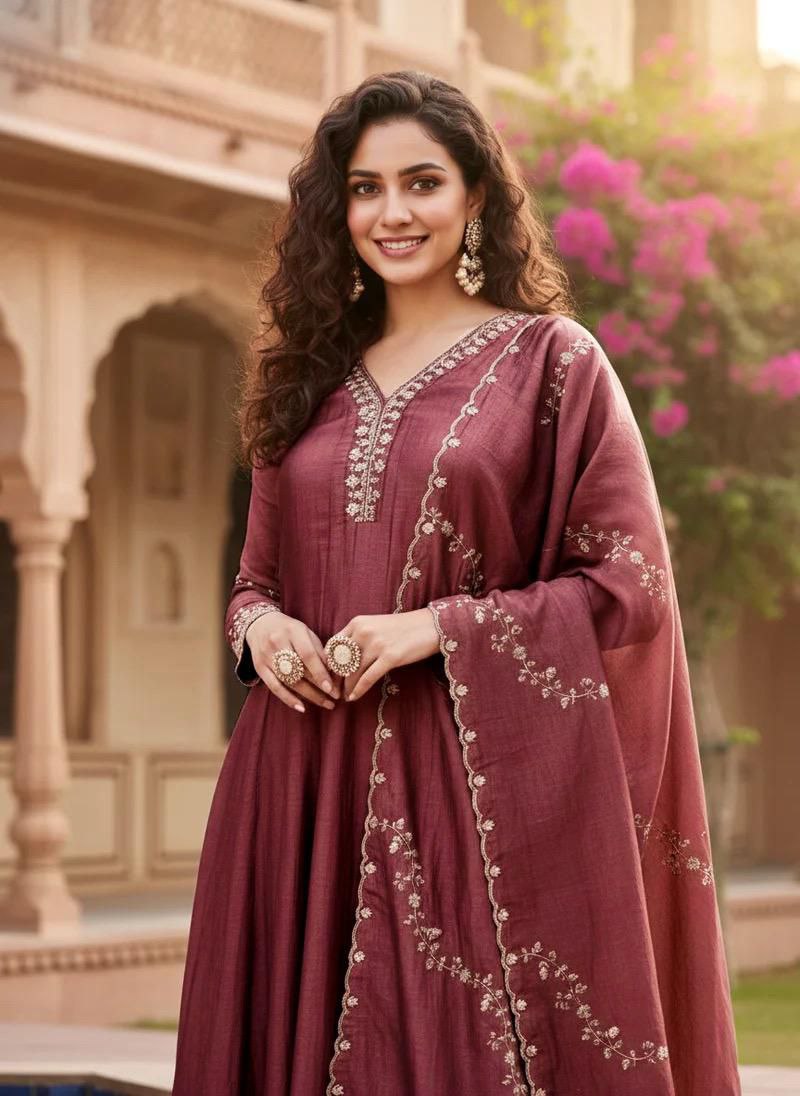 Zareen Aura Embroidered Anarkali Kurti Pant Set