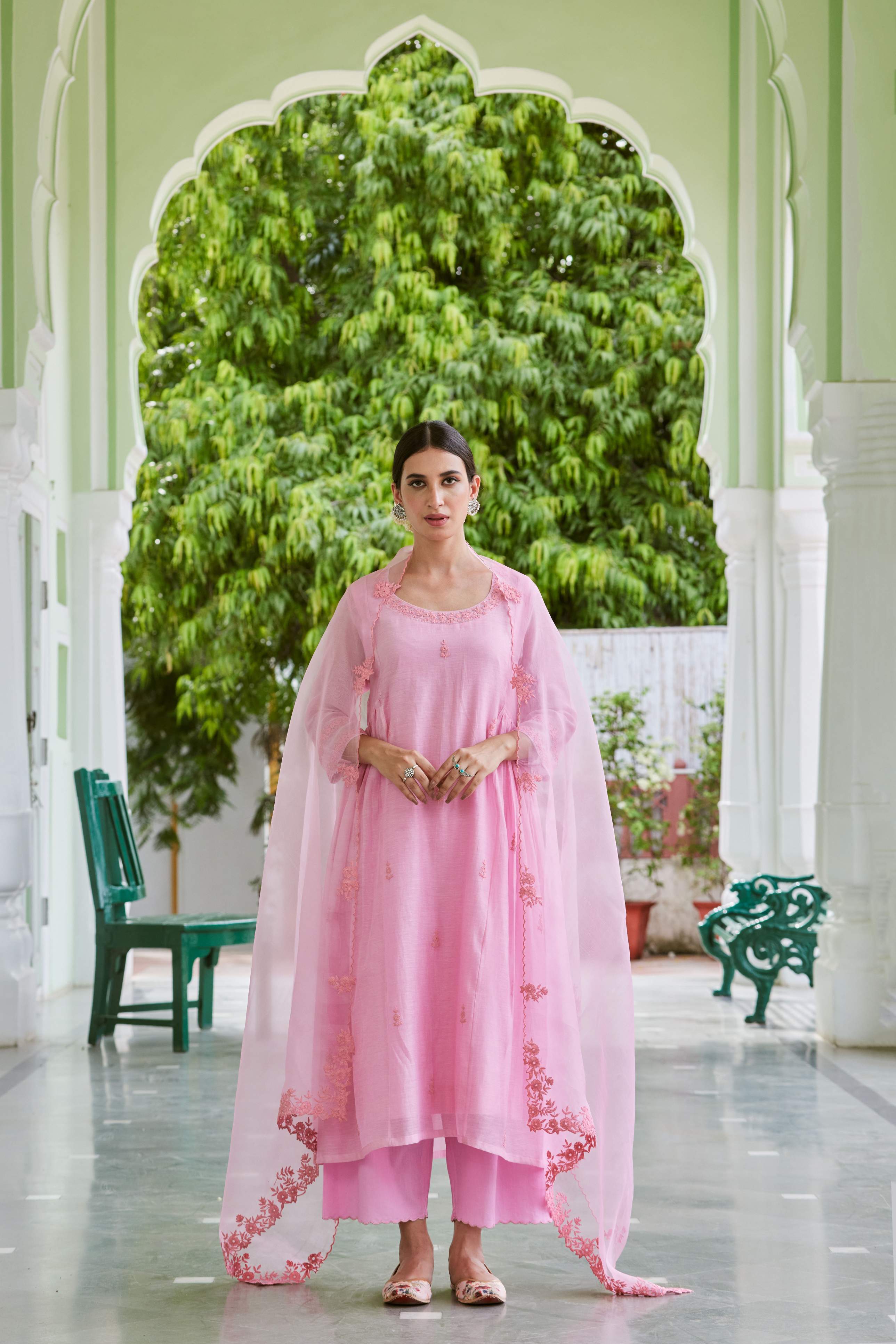 Monochromatic Soft Pink Traditional Salwar Kameez Set