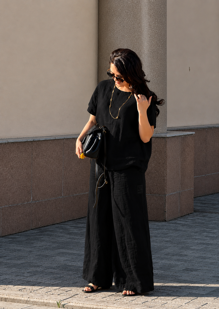 Rust Linen Blend Co-Ord Set for Women
